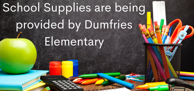 Dumfries Elementary is providing all school supplies for students for the 2022-2023 school year